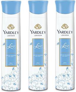Yardley London Women Lace 150ML Each (Pack of 3) Deodorant Spray  -  For Women