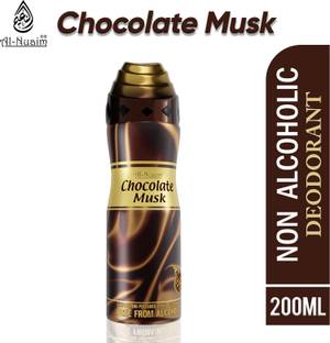 Al-Nuaim Chocolate Musk |Alcohol Free |Deodorant |Long Lasting Perfumed Spray Body Spray  -  For Men & Women