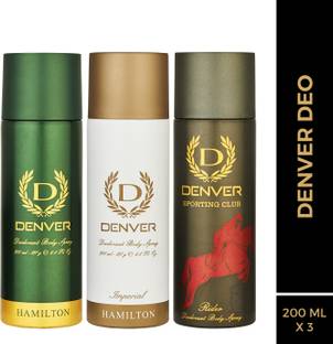 DENVER Hamilton, Imperial & Rider Body Deo (200 ml x 3) Deodorant Spray  -  For Men