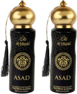 Al - Hassan Asad Perfumed - (200ml Each) | Alcohol Free Body Spray  -  For Men & Women