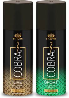 ST.JOHN Cobra Deo Live 150 ml | Cobra Deo Sports 150 ml Deodorant Spray  -  For Men