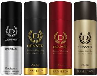 DENVER Black Code, Caliber, Honour & Prestige| Long Lasting Deodorant Spray  -  For Men