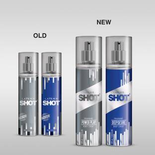 LAYER'R SHOT Silver Combo Power Play, Deep Desire Deodorant Spray  -  For Men