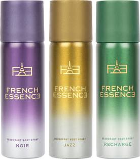 FRENCH ESSENCE Combi Packs of Jazz,Noir & Recharge 50 Ml Each Deodorant Spray  -  For Men