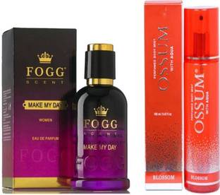 FOGG Make My Day Perfume 90 ML + Ossum Blossom Perfume - 190 ml ( For Men and Women ) Perfume Body Spray  -  For Men & Women