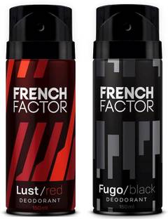 French Factor Lust Red 150ml And Fugo Black !50ml Deodorant Spray  -  For Men