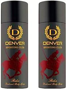 DENVER sporting Club rider Spray 165Ml [ Pack Of 2 ] 330Ml Body Spray  -  For Men