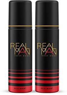 Real Man FRESH MOOD Deodorant Long Lasting Fragrance 300ML(PACK OF 2) Body Spray  -  For Men