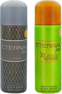 Eternal Love Men&Women Deodorant Perfumed Bodyspray-200mlx 2= 400 ml Deodorant Spray  -  For Men & Women