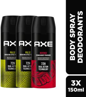 AXE Intense (Pack of 1) + Pulse (Pack of 2) Body Spray  -  For Men