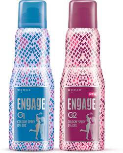 Engage G1 + G2 Cologne Spray Combo for Women 135ml x2, Long Lasting Fragrance Perfume Body Spray  -  For Women