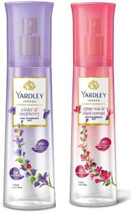 Yardley London 1 Violet & Raspberry ,Alpine Rose & Black Currant Body Mist, 140ML Body Mist  -  For Men & Women