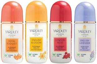 Yardley London 1 Royal Bouquet, 1 English Blossom, 1 London Rose and 1 English Lavender Deodorant Roll-on - For Men & Women(Pack of 4) Deodorant Roll-on  -  For Men & Women