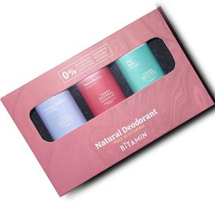 Bitamin Mini 3pk Natural deodorant pack - Seasalt, Butter cookie, Seranade Deodorant Roll-on  -  For Men & Women