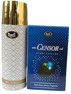 MONET Blanc Deodorant 200ml and un-GENSOR-ed perfume 30ml Body Spray  -  For Men & Women