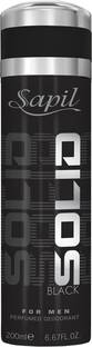 Sapil Solid Black Deodorant (Imported From U.A.E) Deodorant Spray  -  For Men
