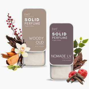 Em5 Combo Pack of Solid Perfumes | Woody Oud & Nomade Deodorant Cream  -  For Men & Women