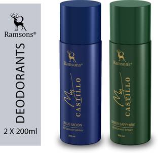 RAMSONS MY CASTILLO GREEN SAPPHIRE & MY CASTILLO BLUE MOON Combo Deodorant Spray  -  For Men & Women