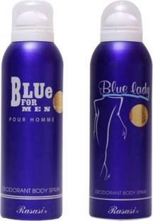 RASASI blue for man,blue lady Deodorant Spray  -  For Men & Women
