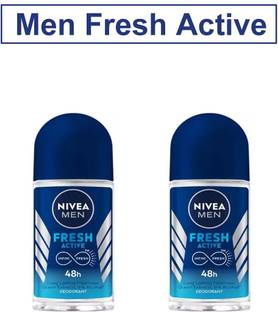 NIVEA Fresh Active Roll-on (25ml x 2) Deodorant Roll-on  -  For Men