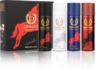 DENVER SRK's Favourite Sporting Club Nano Deo | Long lasting Deodorant Spray (50ml x 4) Deodorant Spray  -  For Men