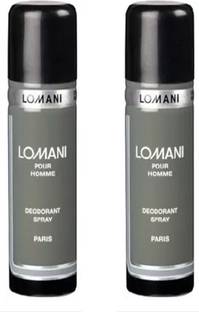 LOMANI Pour Homme Body Spray 400 ML ( Pack of 2 ) Deodorant Spray  -  For Men & Women