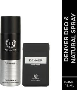 DENVER Black.code Body Deo & Pocket Perfume (150 + 18 ml) Deodorant Spray  -  For Men