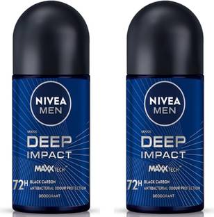NIVEA Men Deep Impact Freshness Black Carbon Roll On (PO2X50ML) Deodorant Roll-on  -  For Men