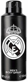 FC Barcelona Real Madrid Body Spray Perfume for Men Black, 200 ml Deodorant Spray  -  For Men