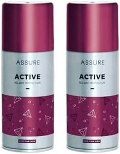 KINJPA PUFF%ASSURE ALL DAY PROTECTION ACTIVE DEO 150ML 2X150ML Deodorant Spray  -  For Men