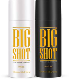 OSCAR Big Shot Jazz Club & Privee Body Spray Combo Pack of 2 Deodorant Spray  -  For Men