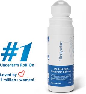 Be Bodywise 4% AHA BHA Underarm Roll On | Fragrance Free | Reduces Odour & Pigmentation Deodorant Roll-on  -  For Women