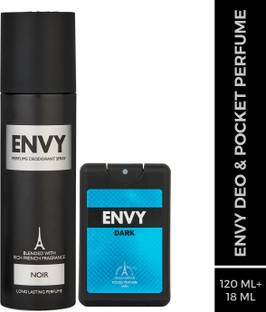 Envy Noir Body Deo 120 ml & Dark Pocket Perfume 18 ml Deodorant Spray  -  For Men