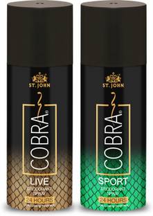 ST.JOHN Cobra Deo Live 150 ml | Cobra Deo Sports 150 ml Deodorant Spray  -  For Men