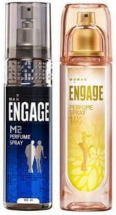Engage M2 For Men W4 For Women, 120ml each Perfume Body Spray  -  For Men & Women