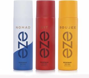 eze Combo Giftset of Nomad , Boujee , Lit Deodorant Spray  -  For Men & Women
