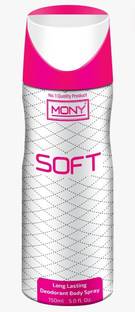 Mony Soft 24 Hours Long Lasting 150 Ml Perfume Body Spray  -  For Men & Women