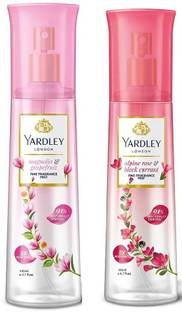 Yardley London Alpine Rose & Black Currant ,Magnolia & Grapefruit – 140 ml Body Mist Body Mist  -  For Men & Women