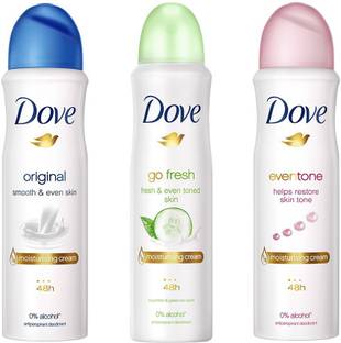 DOVE Original, Go Fresh and Eventone Deodorant Deodorant Spray  -  For Women