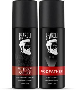 BEARDO Whisky Smoke God father Long Lasting Perfume Body Spray Combo (Pack of 2) Body Spray  -  For Men
