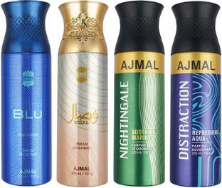 Ajmal Blu ,Wisal ,Nightingale and Distraction Each Deodorant Spray  -  For Men & Women