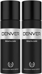 DENVER Black Code 150ml each Combo Deodorant Spray  -  For Men