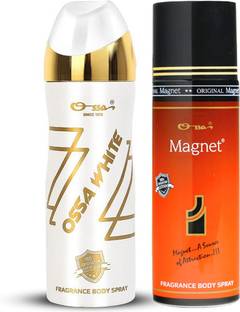 OSSA Magnet Body Spray And OssaWhite Body Spray Long Lasting Fragrance Premium Combo Deodorant Spray  -  For Men & Women