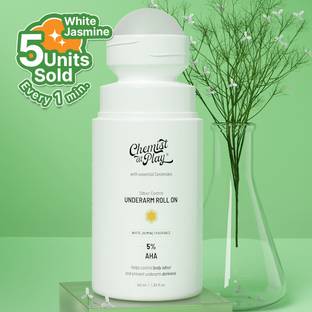 Chemist at Play 5% AHA Underarm Roll On? | Lactic Acid for Men & Women - White Jasmine Deodorant Roll-on  -  For Men & Women