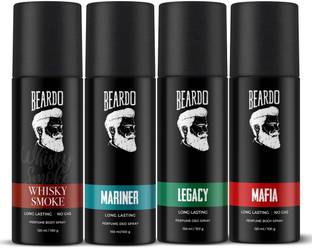 BEARDO Fantastic Deo Set | Whisky Smoke, Mariner, Mafia, Legacy Deodorant Spray  -  For Men