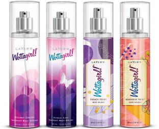 LAYER'R Wottagirl Body Splash Combo Pack of 4 - For Women (240ml, Pack of 4) Body Spray  -  For Women