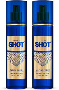 LAYER'R Shot Alpine Fresh Long Lasting Fragrance Body Spray (135 ml each) Body Spray  -  For Men