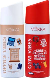 VOKKA Vibes Deodorant Body Spray Combo Pack | Gym & Office Vibes | Long Lasting -300ml Deodorant Spray  -  For Men & Women