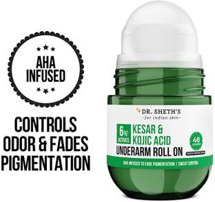 Dr. Sheth’s Kesar & Kojic Acid Underarm Roll On | Prevents & Controls Body Odor Deodorant Roll-on  -  For Men & Women