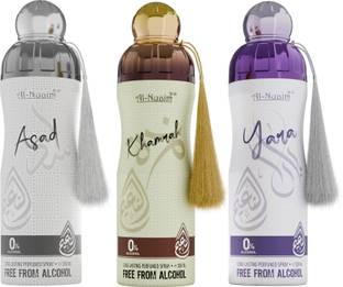 Al-Nuaim Deo Combo | Asad Deo -200ml Yara Deo - 200ml Khamrah Deo - 200ml | Deodorant Spray  -  For Men & Women